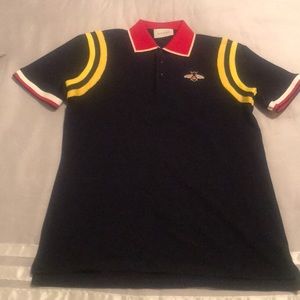 Navy Blue Gucci Polo with Bee